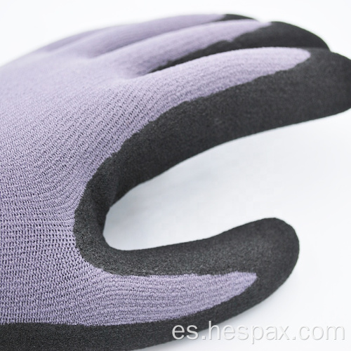 Guantes de trabajo recubiertos con nitrilo resistente a aceite anti-Slip Hespax